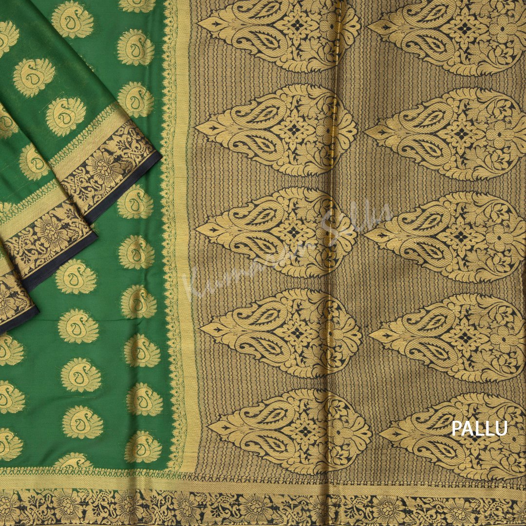 dark green mysore silk saree