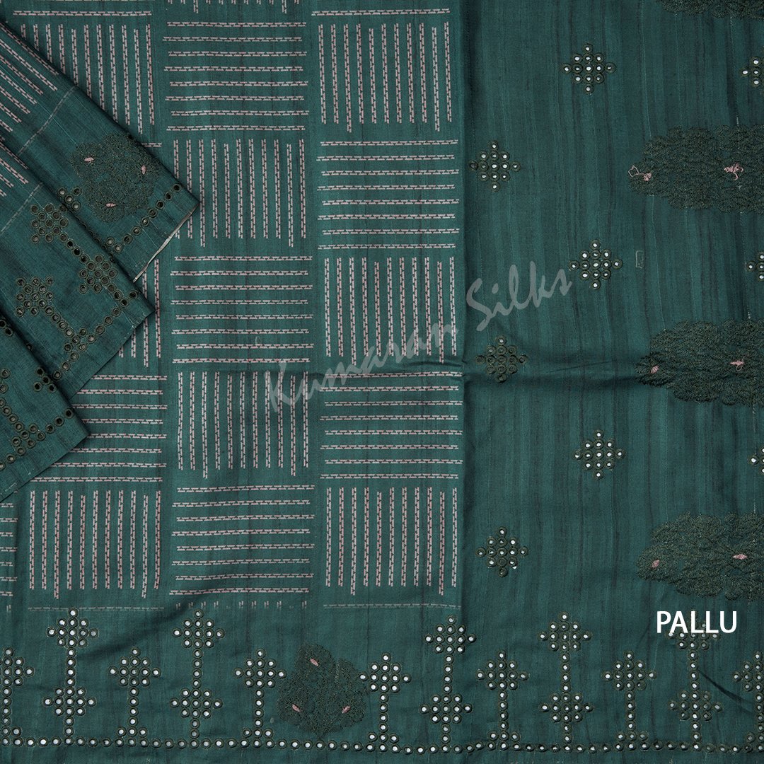 Pure tussar cutwork design embroidery silk saree freeshipping - SILK ZONE