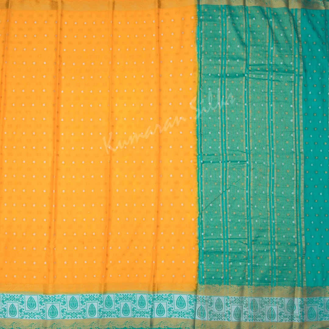 Semi Mysore Silk Embroidered Mango Yellow Saree 12