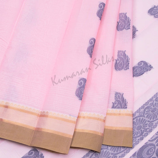 Kanchi Cotton Embroidered Candy Pink Saree