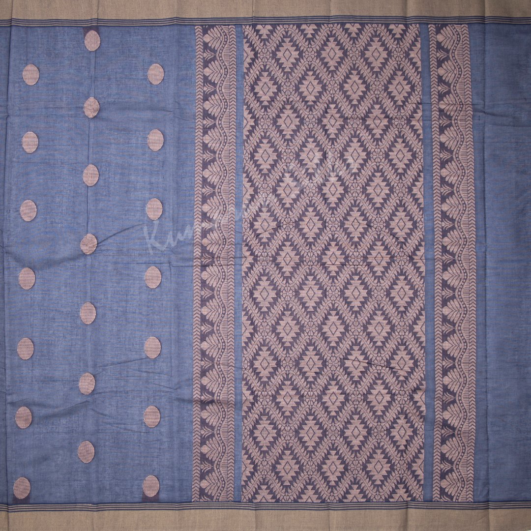 Kanchi Cotton Embroidered Dark Blue Saree