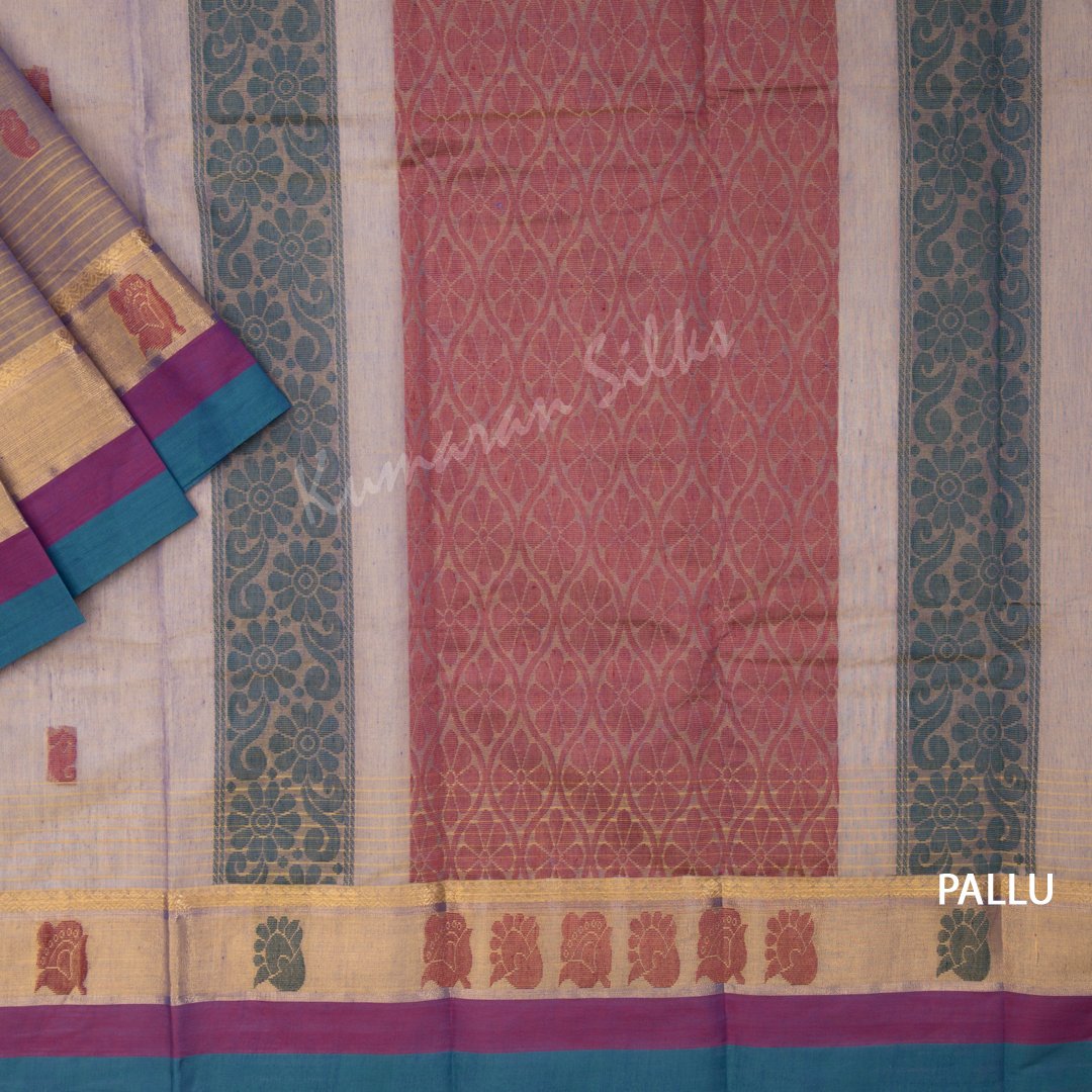 Kanchi Cotton Embroidered Shot Colour Saree