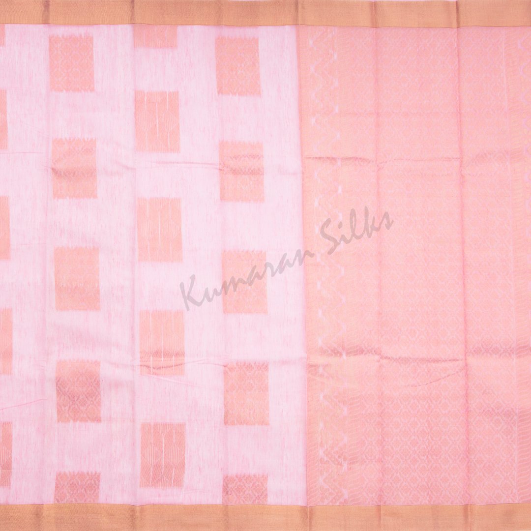 Silk Cotton Embroidered Rose Pink Saree 07