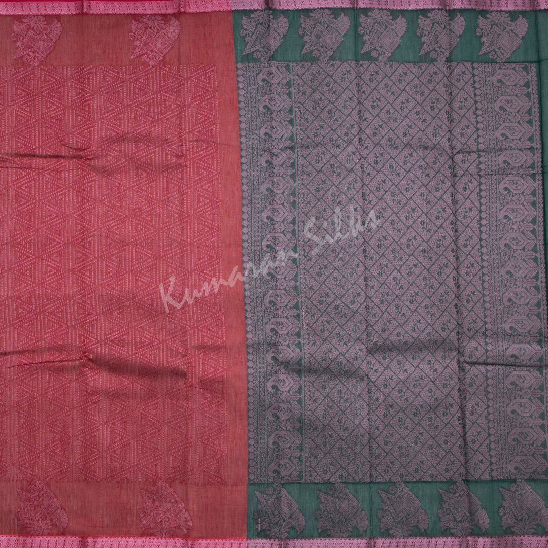 Silk Cotton Embroidered Maroon Saree 22