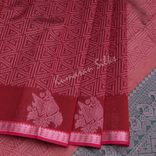 Silk Cotton Embroidered Maroon Saree 22