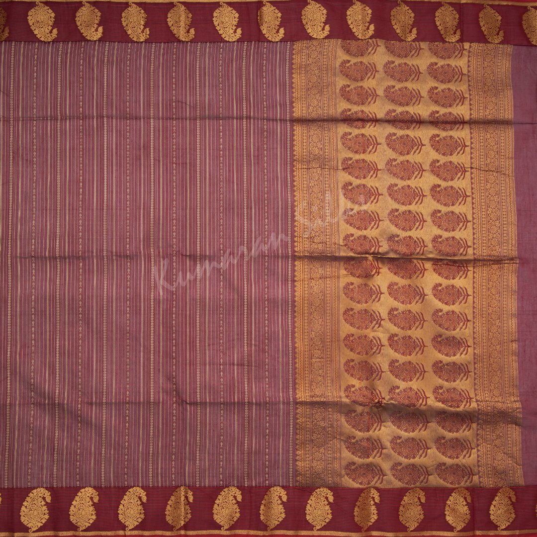 Silk Cotton Embossed Maroon Saree