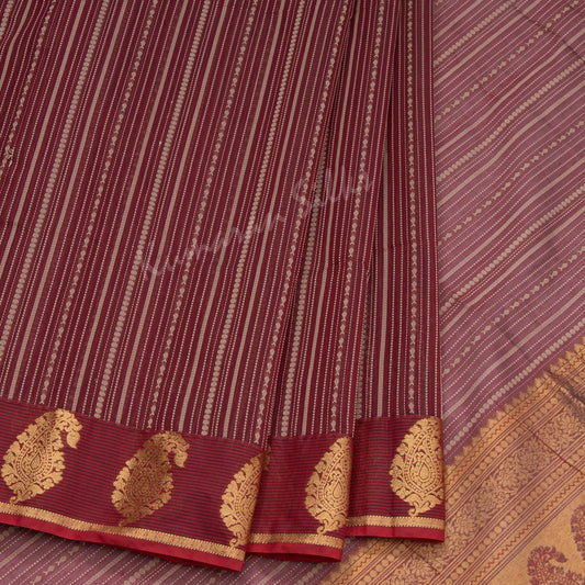 Silk Cotton Embossed Maroon Saree