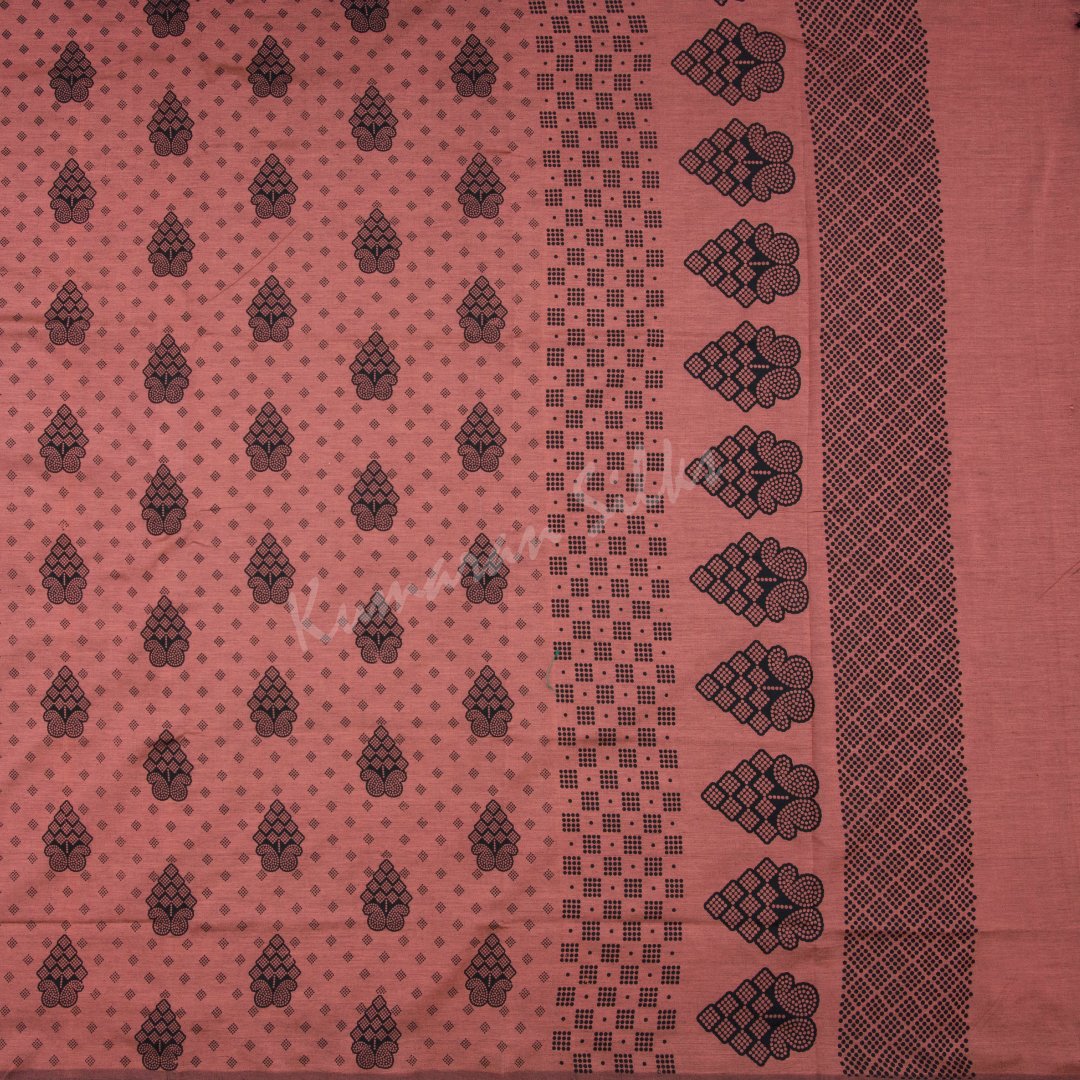 Poly Cotton Printed Blush Pink Saree