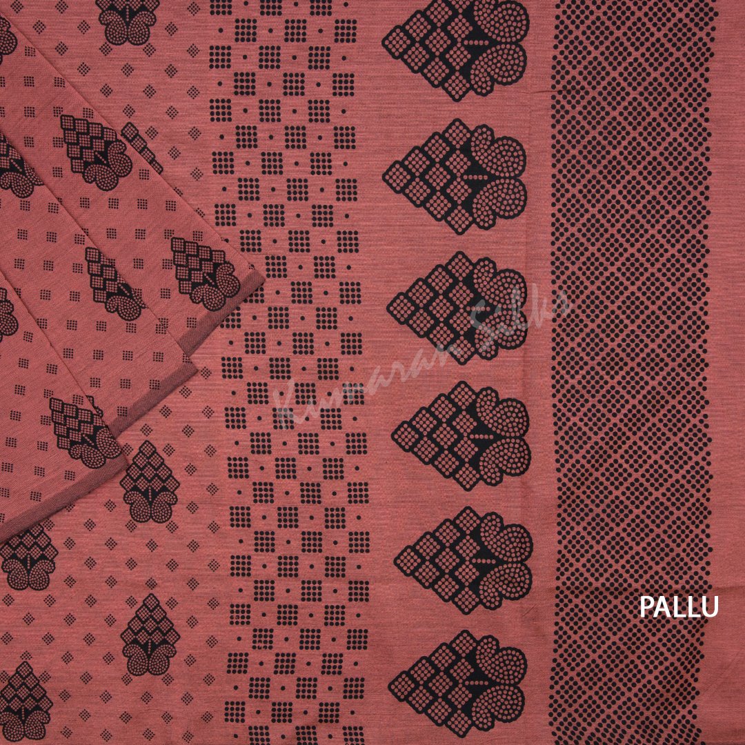 Poly Cotton Printed Blush Pink Saree
