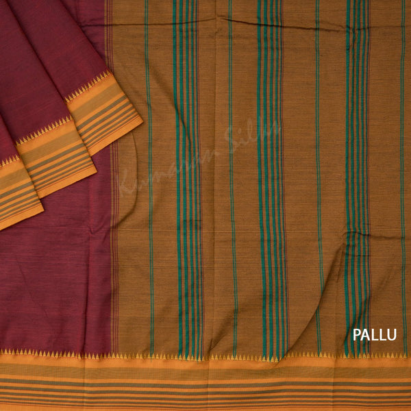 Dharwad Cotton Maroon Saree 19