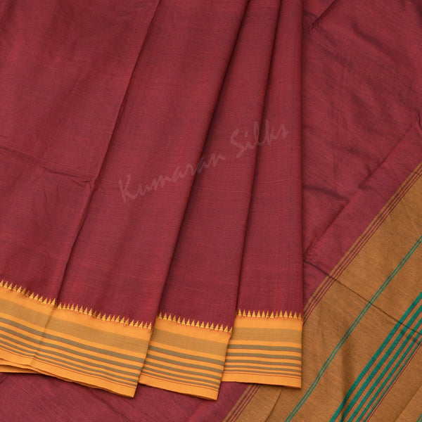 Dharwad Cotton Maroon Saree 19