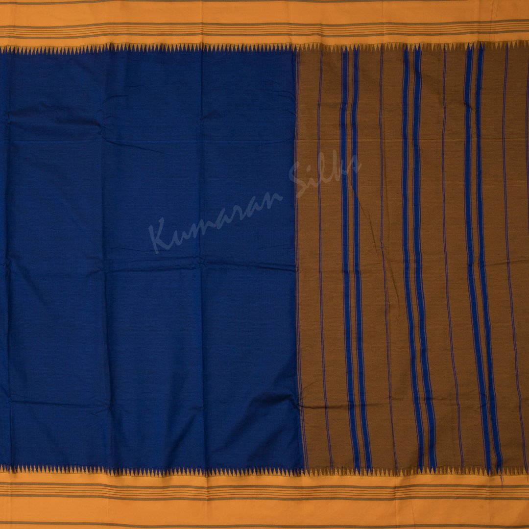 Dharwad Cotton Dark Blue Saree 07