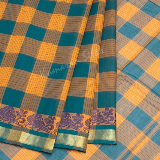 Chettinad Cotton Multi Colour Checked Saree Without Blouse 23
