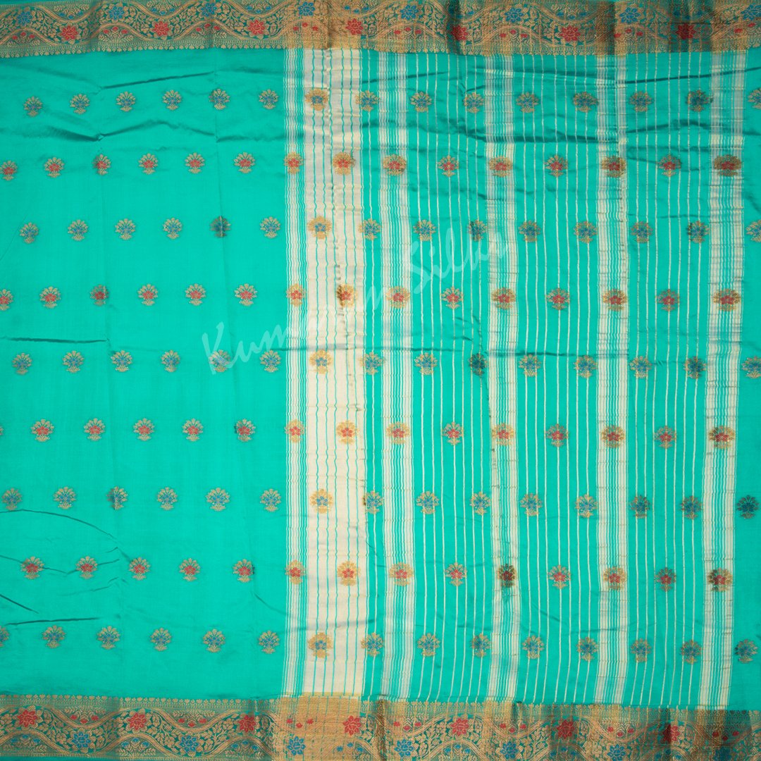 Semi Tussar Embroidered Jade Green Saree