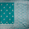 Semi Banaras Teal Blue Embroidered Saree - Kumaran Silks