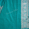 Semi Banaras Teal Blue Embroidered Saree - Kumaran Silks
