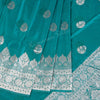 Semi Banaras Teal Blue Embroidered Saree - Kumaran Silks
