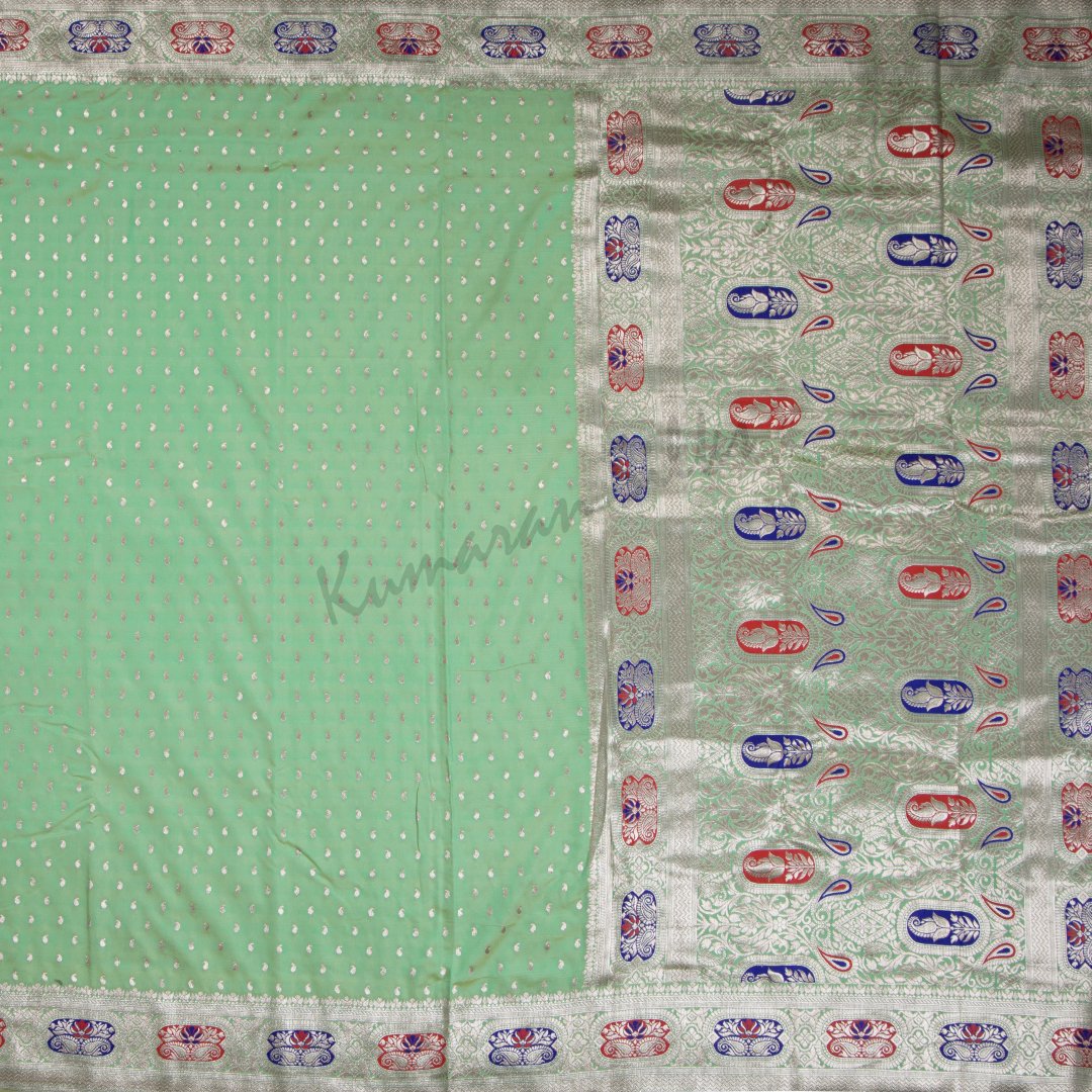 Semi Banaras Shot Colour Embroidered Saree 02