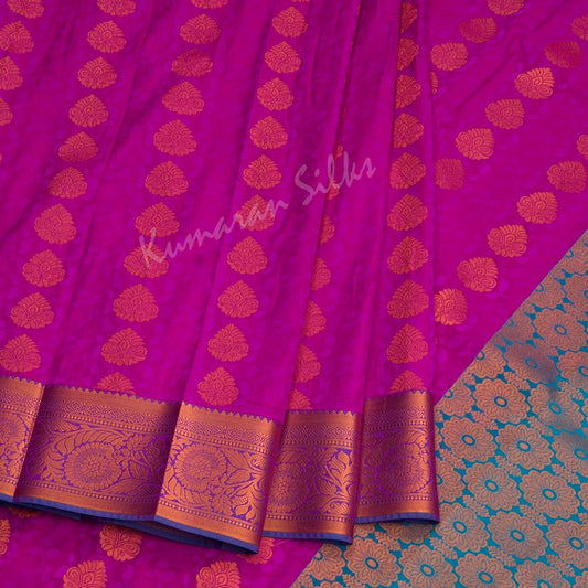 Art Silk Embroidered Magenta Pink Saree 07