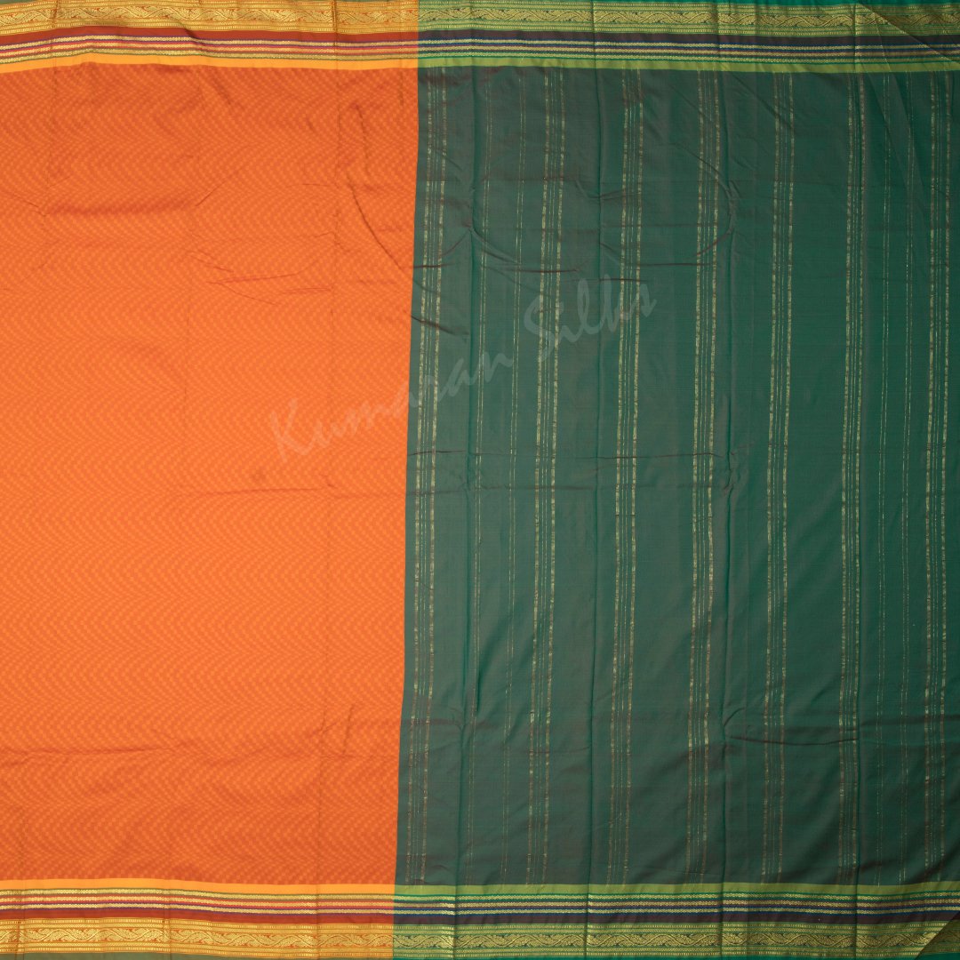 Art Silk Orange Printed Saree With Traditional Border
