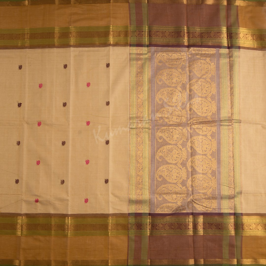 Chettinad Cotton Saree - Brown and Mustard main image 0