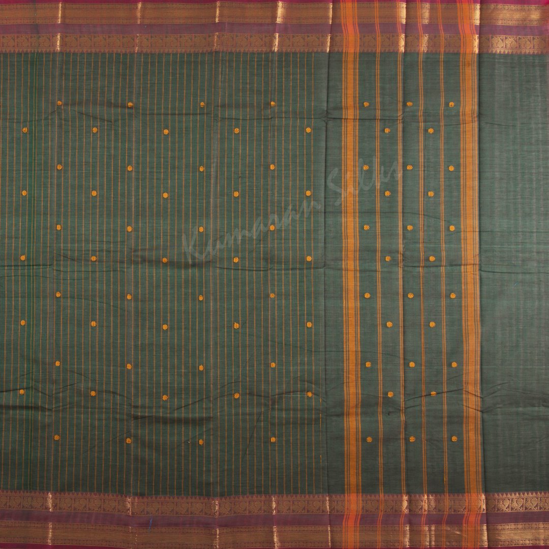 Chettinad Cotton Saree - Elephant on green