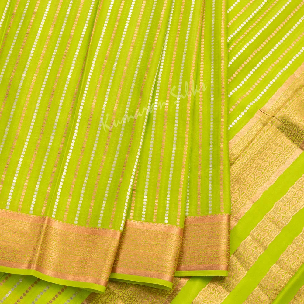 Light Green Pure Mysore Crepe Silk Saree