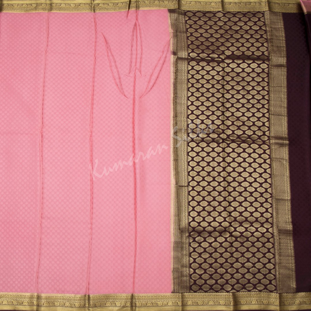 Candy Pink Pure Mysore Crepe Silk Saree