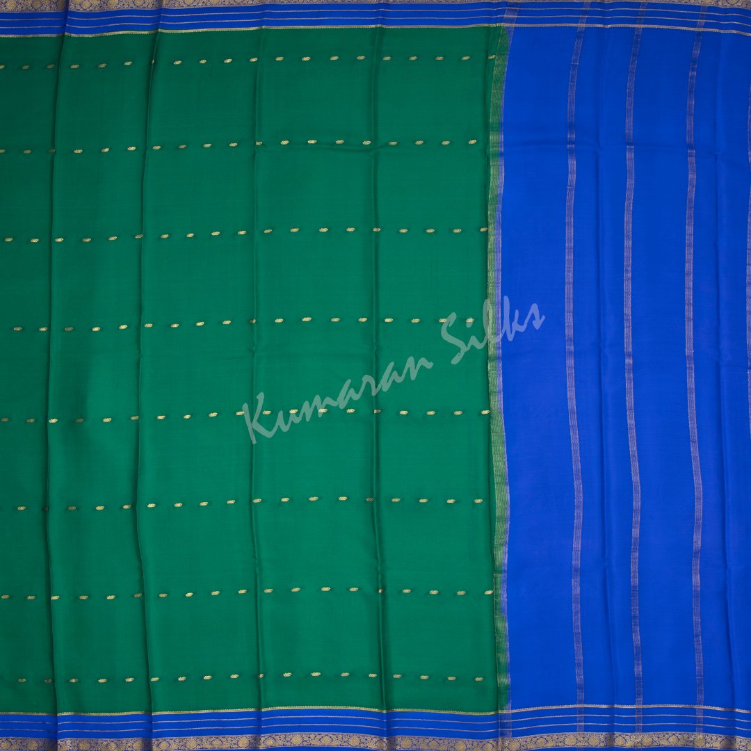 Cadmium Green Pure Mysore Crepe Silk Saree