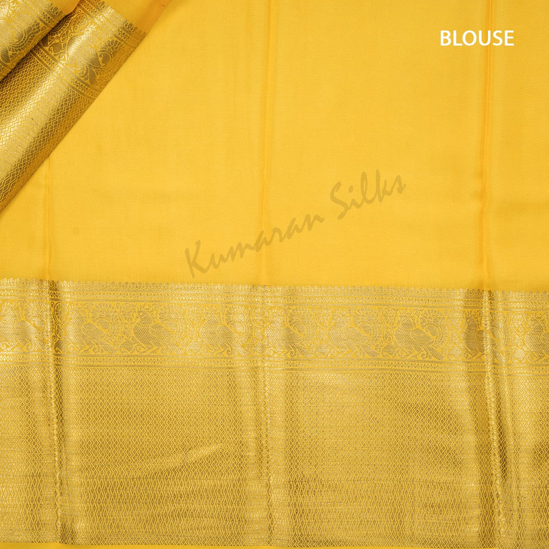 Yellow Pure Mysore Crepe Silk Saree 10