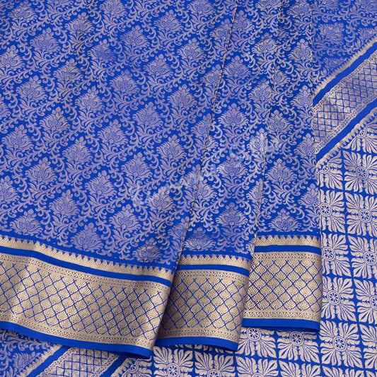 Ink Blue Pure Mysore Crepe Silk Saree