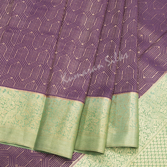 Plum Purple Pure Mysore Crepe Silk Saree