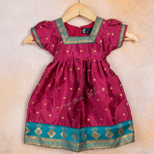 Silk Cotton Frock with Traditional Border 02