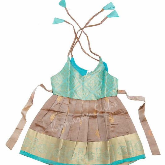 Pure Silk Peanut Brown 0 Year Baby Frock