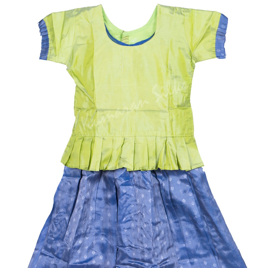 Pure Silk Lime Green 6 Years Baby Pavada Set